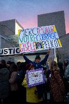 Feminist Activists At The Entrance To The Courthouse - Avignon