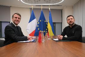 Zelensky And Macron Meet - Brussels