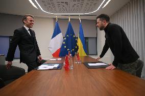 Zelensky And Macron Meet - Brussels