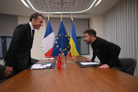 Zelensky And Macron Meet - Brussels