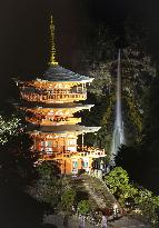 Nachi Falls lit up in western Japan