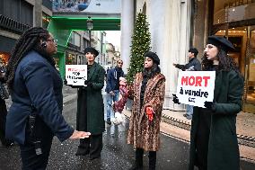 PETA Anti-Fur Protest - Paris