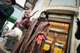 PETA Anti-Fur Protest - Paris