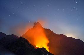 Fires Devour Forest Slopes Of Mardi Mountains, Nepal.