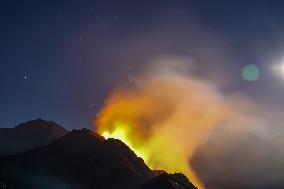 Fires Devour Forest Slopes Of Mardi Mountains, Nepal.