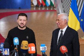 Belgique, Bruxelles : Volodymyr Zelensky et Antonio Luis Santos da Costa (19/12/2024)