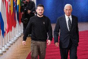 Belgique, Bruxelles : Volodymyr Zelensky et Antonio Luis Santos da Costa (19/12/2024)