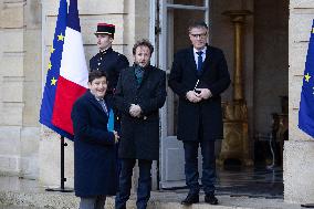 Meeting with Prime Minister, Senate President and party leaders at Matignon - Paris