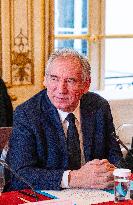 Francois Bayrou Receives Political Figures At Matignon - Paris