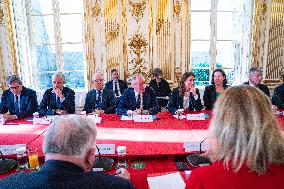 Francois Bayrou Receives Political Figures At Matignon - Paris