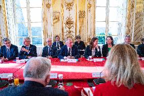 Francois Bayrou Receives Political Figures At Matignon - Paris