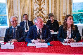 Francois Bayrou Receives Political Figures At Matignon - Paris