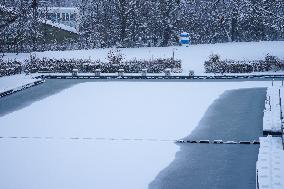 Snow-Covered Outdoor Pool