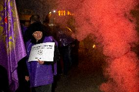 Protest Of Bus Drivers In Sofia.