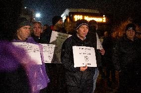 Protest Of Bus Drivers In Sofia.