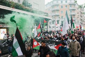 The 62nd Saturday Of The Demonstration In Support Of Palestine At The Corvetto District In Milan