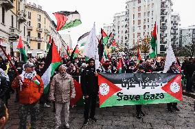 The 62nd Saturday Of The Demonstration In Support Of Palestine At The Corvetto District In Milan