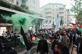 The 62nd Saturday Of The Demonstration In Support Of Palestine At The Corvetto District In Milan