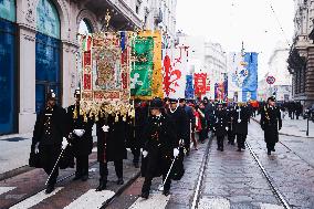 The Procession For The Commemoration Of The Victims Of The Massacre Of Piazza Fontana In Milan