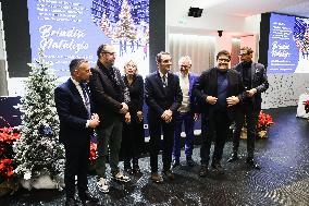 The Ceremony For The Traditional Exchange Of Christmas Greetings Between The President Of The Lombardy Region Attilio Fontana An