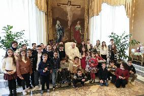 Pope Francis Receives Boys Of Italian Catholic Action - Rome