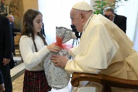 Pope Francis Receives Boys Of Italian Catholic Action - Rome