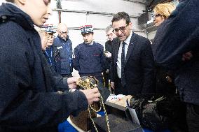 Stephane Sejourne visits customs officers freight zone -  Roissy-en-France