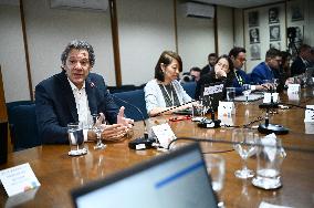 Finance Minister Fernando Haddad Talks To Journalists