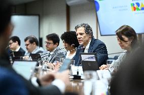 Finance Minister Fernando Haddad Talks To Journalists