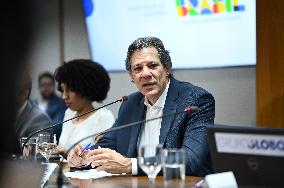 Finance Minister Fernando Haddad Talks To Journalists