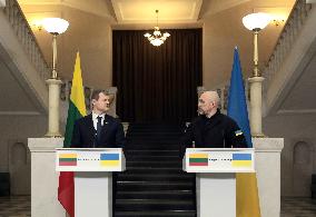 News conference of Ukrainian and Lithuanian PMs in Kyiv