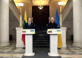 News conference of Ukrainian and Lithuanian PMs in Kyiv