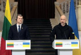 News conference of Ukrainian and Lithuanian PMs in Kyiv