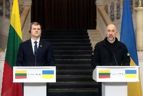 News conference of Ukrainian and Lithuanian PMs in Kyiv