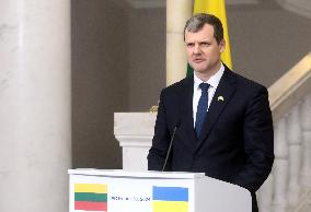 News conference of Ukrainian and Lithuanian PMs in Kyiv