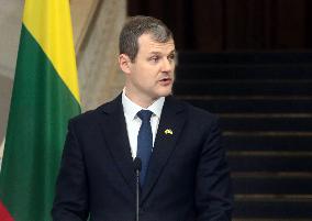 News conference of Ukrainian and Lithuanian PMs in Kyiv