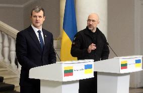 News conference of Ukrainian and Lithuanian PMs in Kyiv