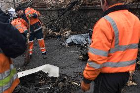 The Aftermath Of A Massive Russian Missile Strike In Central Kyiv