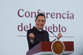 Mexican President Claudia Sheinbaum Gives Conference - Mexico