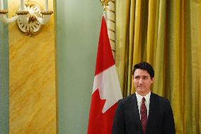 Justin Trudeau At Cabinet Swearing-In Ceremony - Ottawa