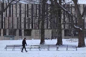 Frigid Temperatures And Snowy Weather In Toronto