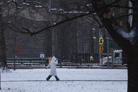 Frigid Temperatures And Snowy Weather In Toronto