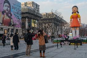 Young-hee, Giant Doll Of Squid Game In Seoul, South Korea