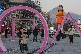 Young-hee, Giant Doll Of Squid Game In Seoul, South Korea