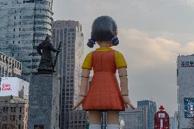 Young-hee, Giant Doll Of Squid Game In Seoul, South Korea