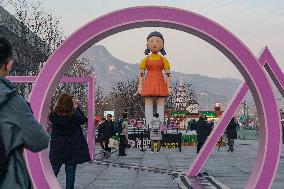 Young-hee, Giant Doll Of Squid Game In Seoul, South Korea