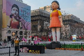 Young-hee, Giant Doll Of Squid Game In Seoul, South Korea