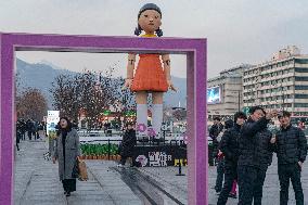 Young-hee, Giant Doll Of Squid Game In Seoul, South Korea