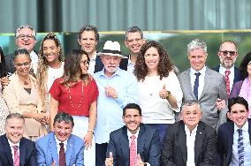 Brazilian President Luiz Inácio Lula Da Silva Has Lunch With Government Ministers