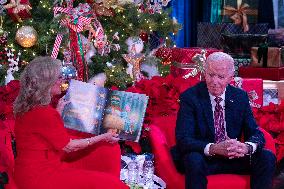 President Joe Biden and first lady Dr. Jill Biden pay a holiday visit to patients and families at Children’s National Hospital